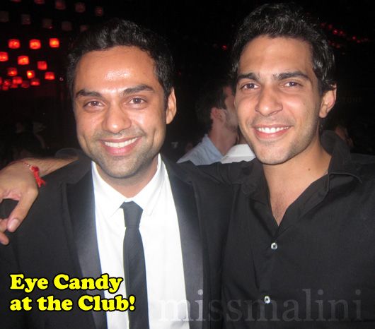 Abhay Deol with a buddy at Trilogy