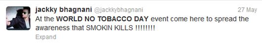 Jaccky Bhagnani's tweet