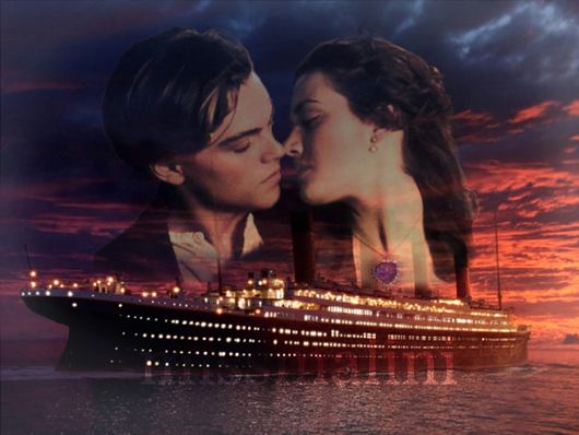 The Titanic with Leonardo di Caprio and Kate Winslet