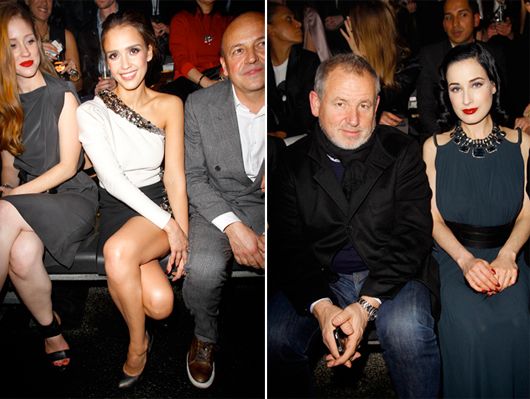 Jessica Alba and Fabien Baron & Dita Von Tesse on Front row (picture Courtesy Style.com)