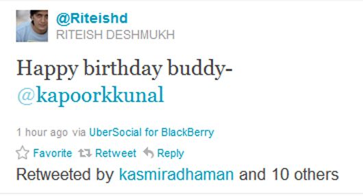 Riteish wishes his buddy on his birthday, today