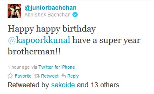 Kunal's childhood friend, Abhishek Bachchan, sends him a message from the heart