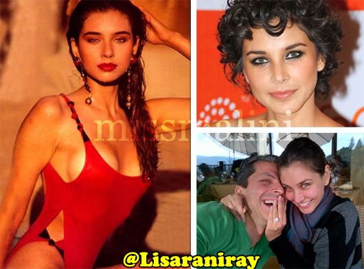 Lisa Ray in Gladrags in 1992; After her cancer scare; With her fiance, Jason Dehni