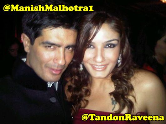 Manish Malhotra and Raveena Tandon
