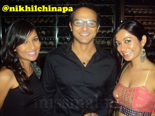 MissMalini with Nikhil Chinappa and Heena Jain