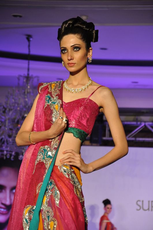 Model showcasing the Surya Golds-Swarovski Gems creations