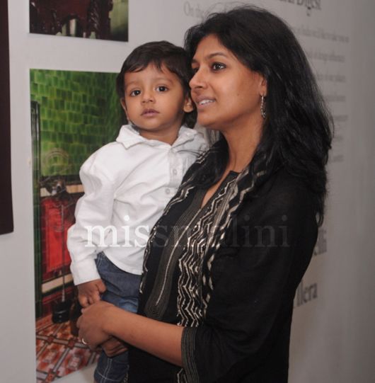 Actress Nandita Das and her son at the Architectural Digest pre-launch party