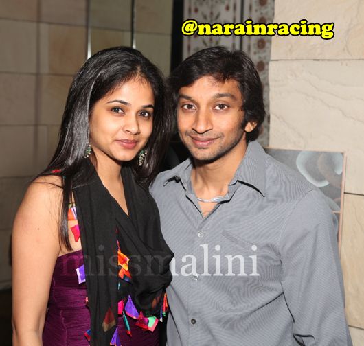 Narain Karthikeyan with his wife