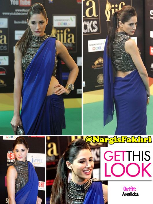 IIFA Awards Fashion Alert: Nargis Fakhri in a Saree by Anaikka