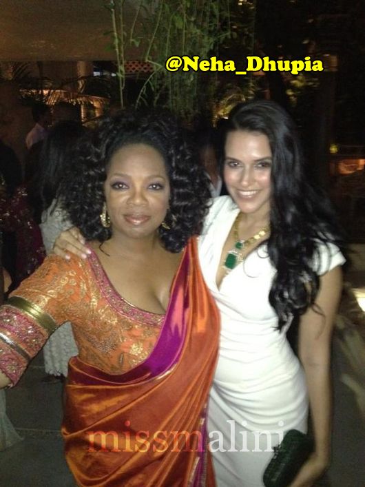 Oprah Winfrey with Neha Dhupia