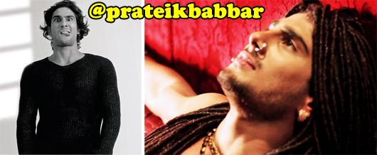 Prateik Babbar and (right)  his look from Shaitan