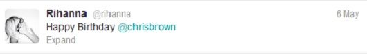 Rihanna Tweets Happy Birthday to Chris Brown