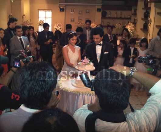Riteish Deshmukh and Genelia D'souza at their wedding party at Bungalow 9