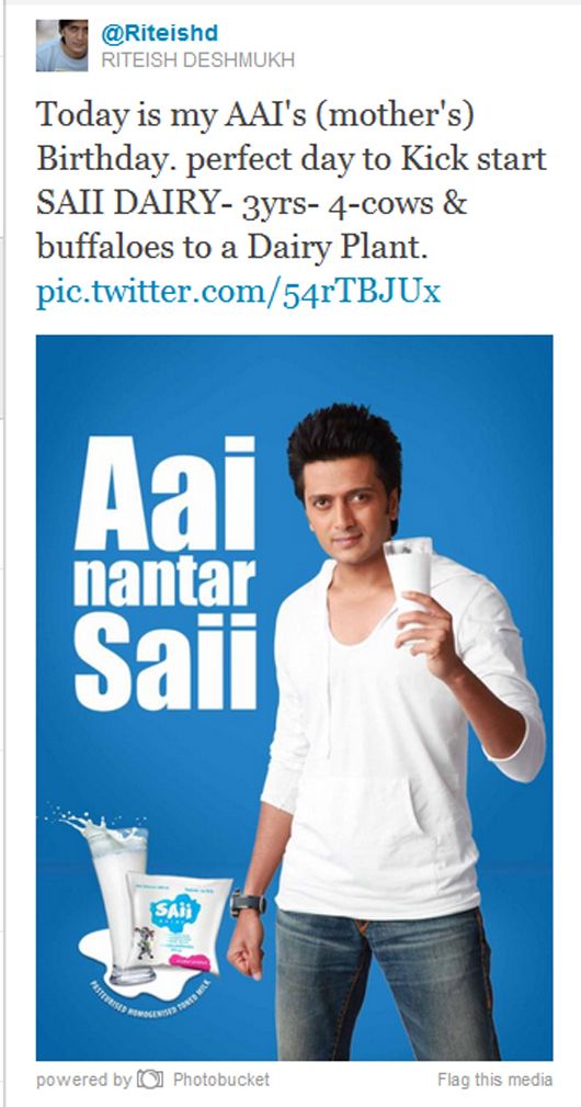 Riteish promotes his mother's project on her birthday