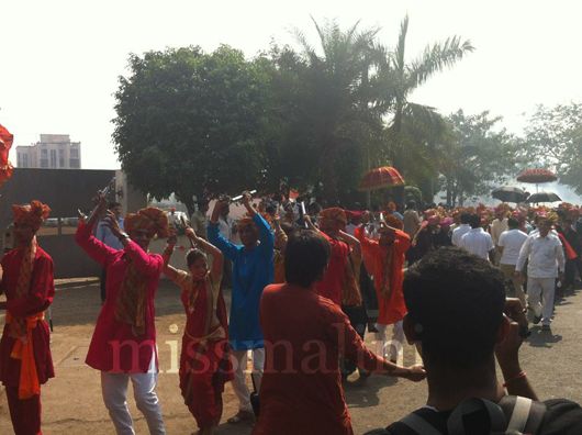 Riteish Deshmukh's baraat, with a tradition Maharashtrian lezim procession dance