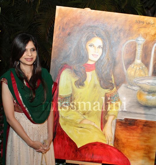 Saba Ali Khan with her portrait