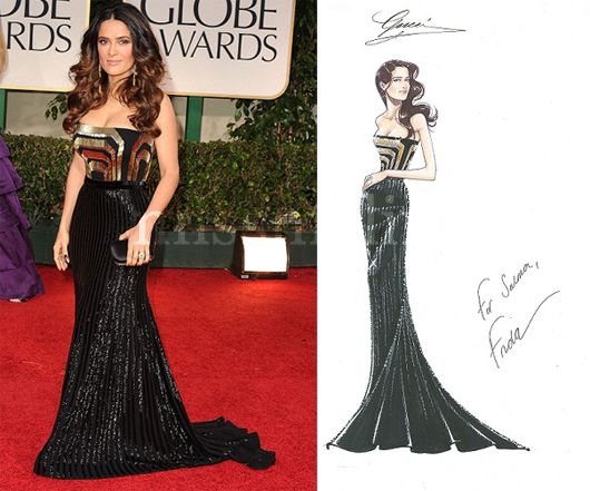 Salma Hayek and Evan Rachel Wood’s Gucci Creations. (From Conception to Red Carpet)