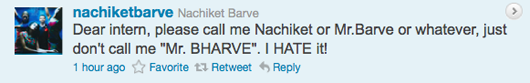 Twitter updates by Nachiket Barve