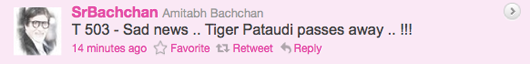 Amitabh Bachhchan's tweet