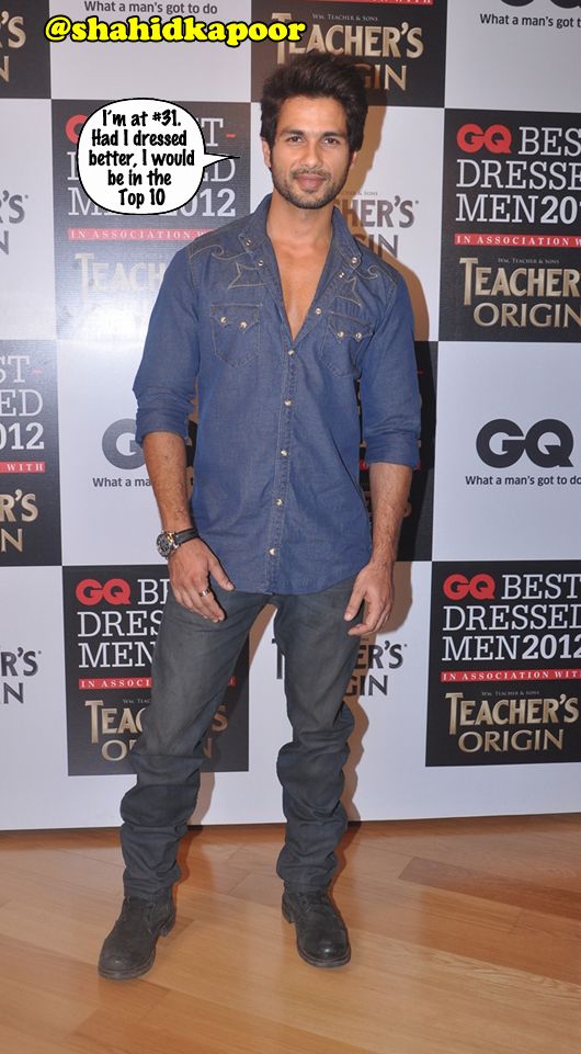 Shahid Kapoor at the GQ Best Dressed Event