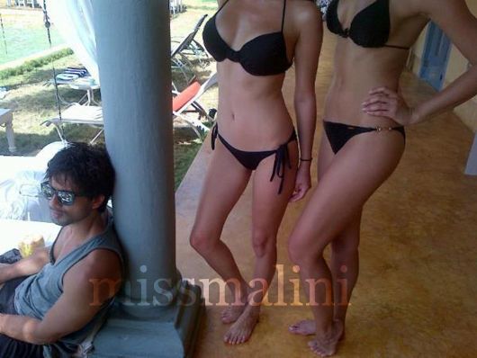 Shahid with bikini babes in Goa