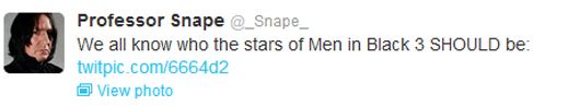 Professor Snape's tweet