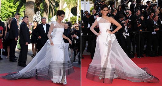 Sonam wears a Jean Paul Gaultier gown last year at Cannes