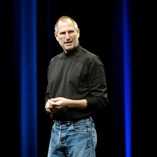 Steve Jobs in his trademark look