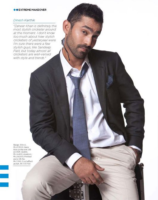 Dinesh Karthik in Zegna (photo courtesy | MW Magazine)