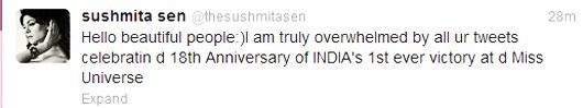 Sushmita's tweet