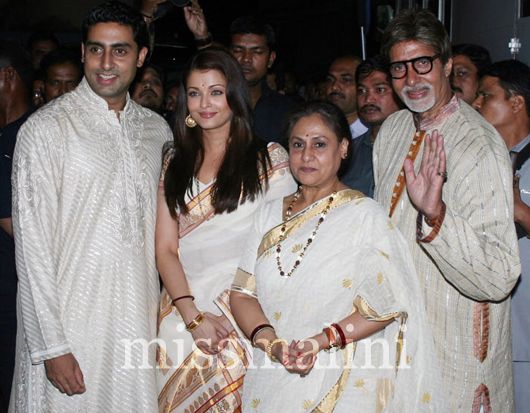 The Bachchan family - Abhishek, Aishwarya, Jaya and Amitabh