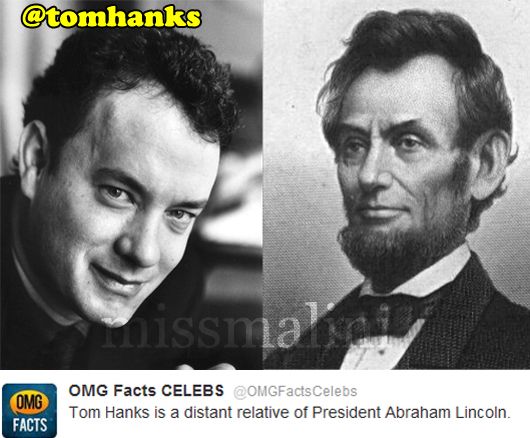 Tom Hanks and Abraham Lincoln are distant cousins