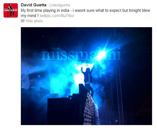 Twitter Update- David Guetta in Pune