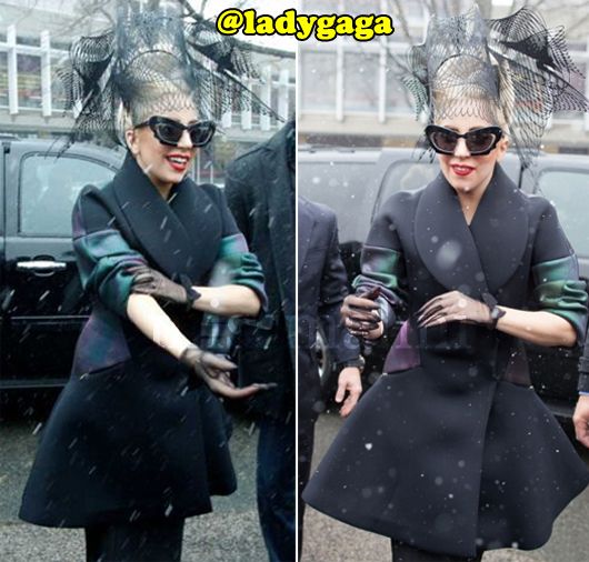 Lady Gaga wears Prabal Gurung jacket and glares