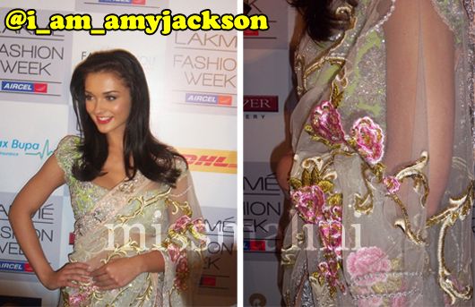 Amy Jackson wears a Bhairavi Jaikishan ensemble