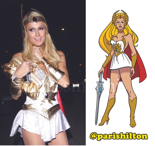 Paris Hilton dressed up as She-Ra