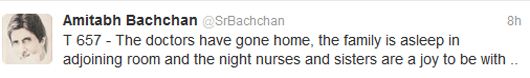 Amitabh Bachchan tweeted this last night