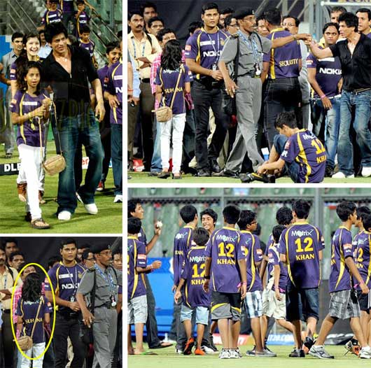 Shah Rukh Khan with daughter Suhana and other young friends at Wankhede Stadium