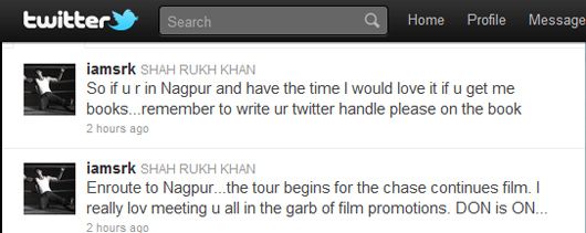 Shah Rukh's tweet to his fans