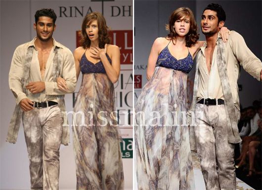 Prateik and Kalki Koechlin walk for Rina Dhaka at Wills India Fashion Week