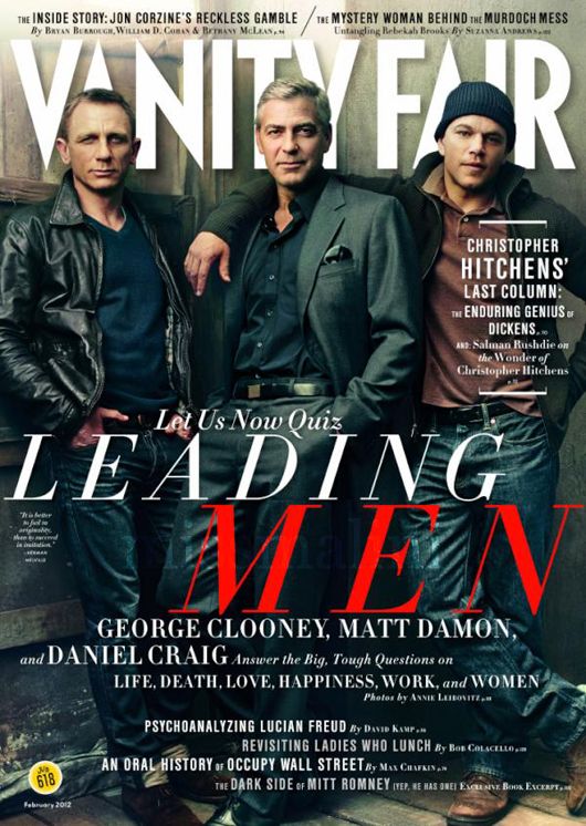 Daniel Craig, George Clooney and Matt Damon on the cover of Vanity Fair