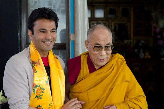 Vikas Khanna with the Dalai Lama