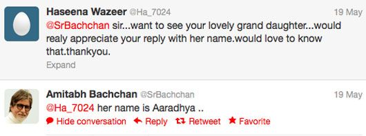 Amitabh Bachchan Confirms #BetiB’s Name