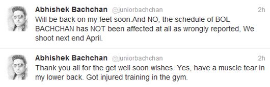 Abhishek Bachchan Injured, Yet Again!