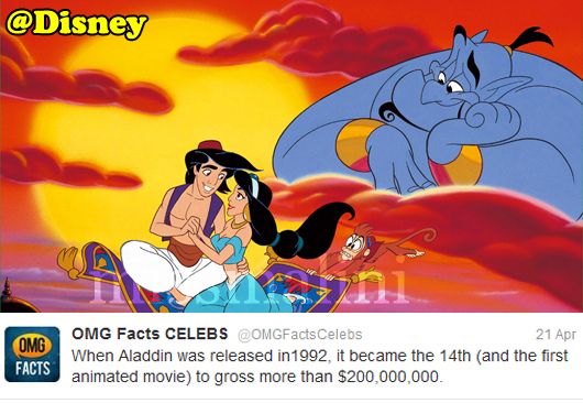 Aladdin saw lots of riches after the movie released