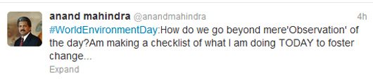 Anand Mahindra's tweet