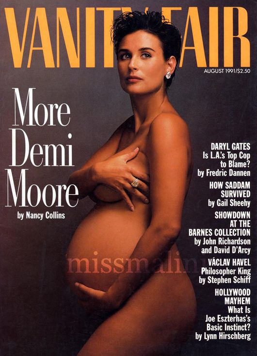 Demi Moore in 1991 on the cover of Vanity Fair