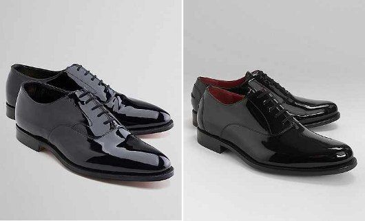Black patent leather Oxford Balmoral shoes