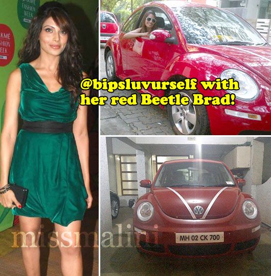 Bipasha Basu with her new Beetle Brad