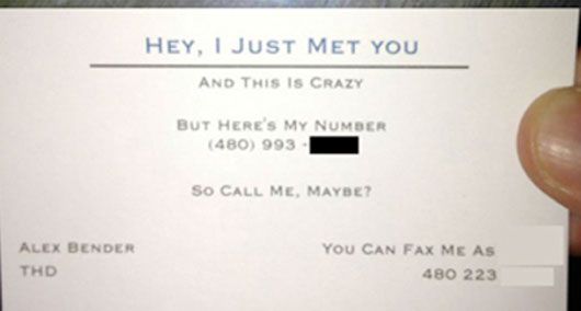 Call Me Maybe business cards
